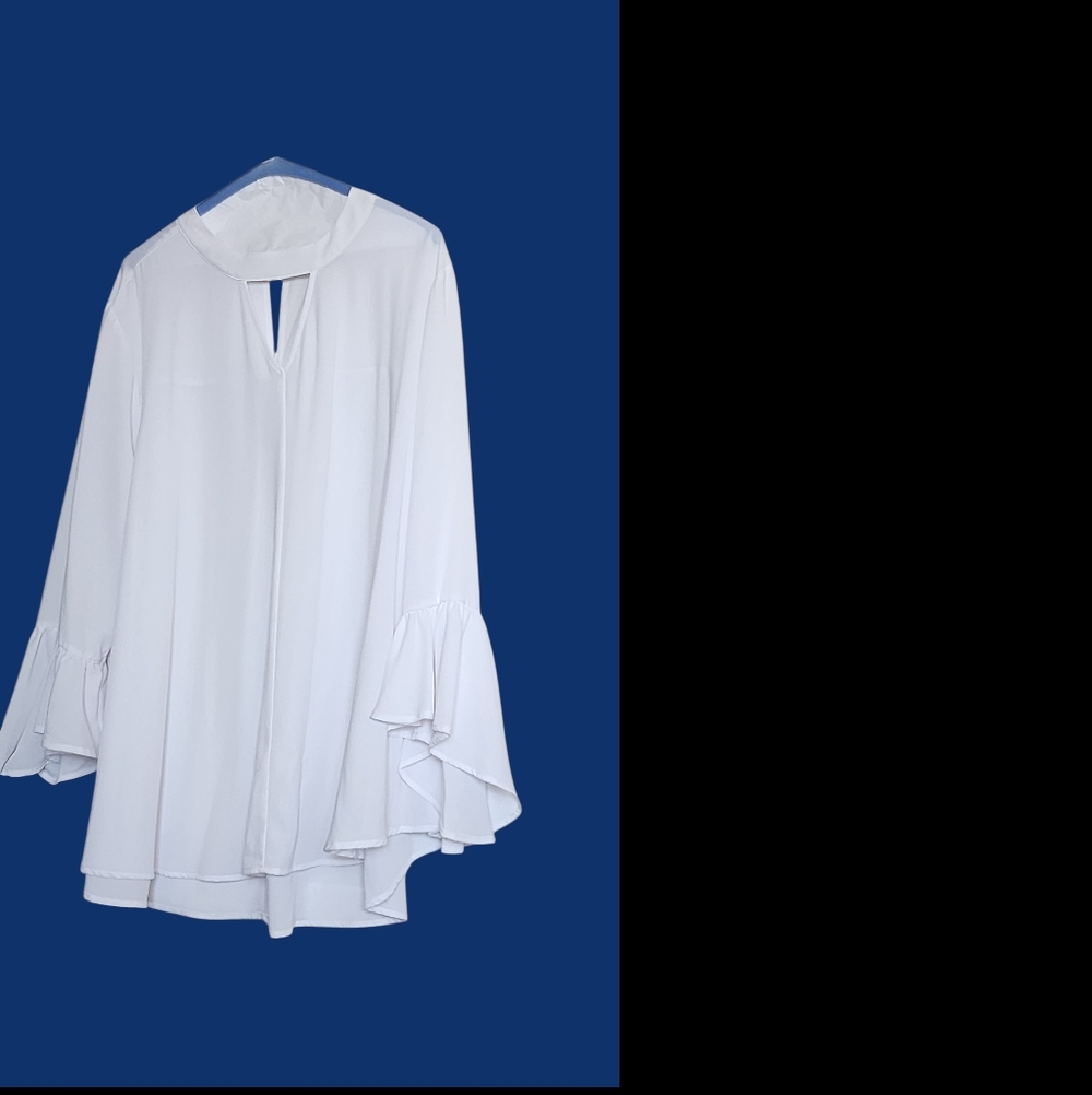 Ellos White Blouse with Bell Sleeves
